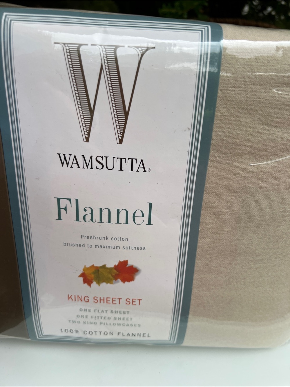 Wamsutta Flannel King Sheet Set in Beige/Tan